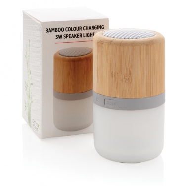 Logotrade promotional products photo of: Bamboo colour changing 3W speaker light
