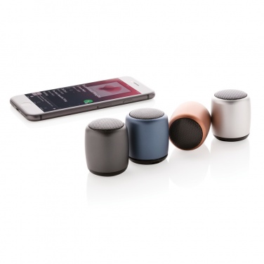 Logo trade advertising product photo of: Mini aluminium wireless speaker
