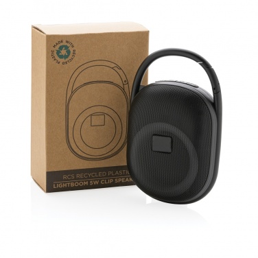 Logo trade promotional merchandise picture of: RCS recycled plastic Lightboom 5W Clip speaker