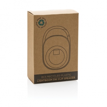 Logotrade promotional items photo of: RCS recycled plastic Lightboom 5W Clip speaker