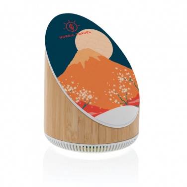 Logotrade promotional gift image of: Ovate bamboo 5W speaker with 15W wireless charger