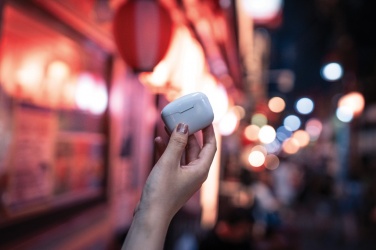 Logo trade promotional items picture of: RCS recycled plastic Liberty Pro wireless earbuds