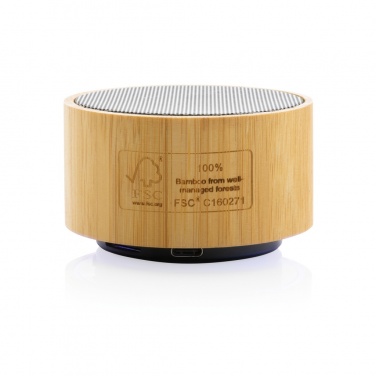 Logo trade promotional giveaways picture of: RCS recycled plastic and bamboo 3W wireless speaker