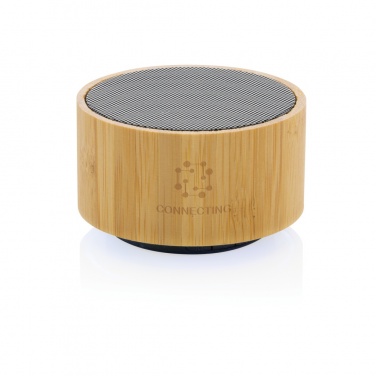 Logo trade promotional products image of: RCS recycled plastic and bamboo 3W wireless speaker