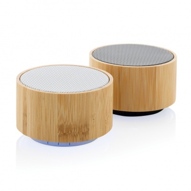 Logo trade business gifts image of: RCS recycled plastic and bamboo 3W wireless speaker