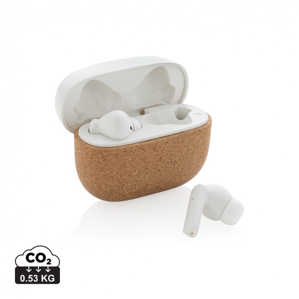 Logotrade promotional merchandise photo of: Oregon RCS recycled plastic and cork TWS earbuds