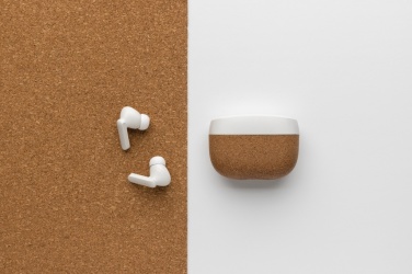 Logotrade promotional products photo of: Oregon RCS recycled plastic and cork TWS earbuds