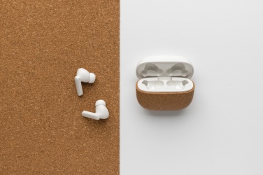 Logotrade corporate gift image of: Oregon RCS recycled plastic and cork TWS earbuds