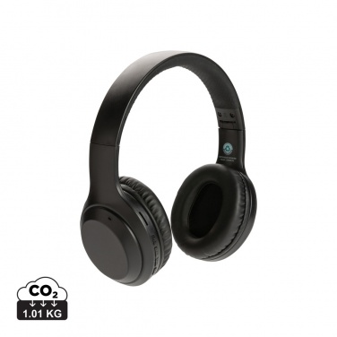 Logo trade business gifts image of: RCS standard recycled plastic headphone