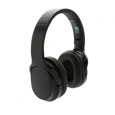 Logo trade promotional gifts image of: RCS recycled plastic Elite Foldable wireless headphone