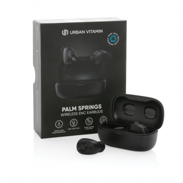 Logo trade promotional product photo of: Urban Vitamin Palm Springs RCS rplastic ENC earbuds