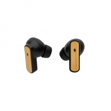 Logo trade promotional product photo of: RCS recycled plastic & bamboo TWS earbuds