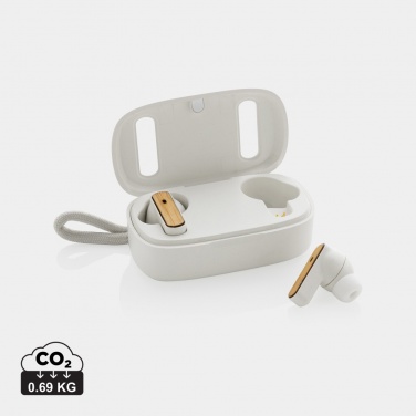 Logotrade advertising product image of: RCS recycled plastic & bamboo TWS earbuds