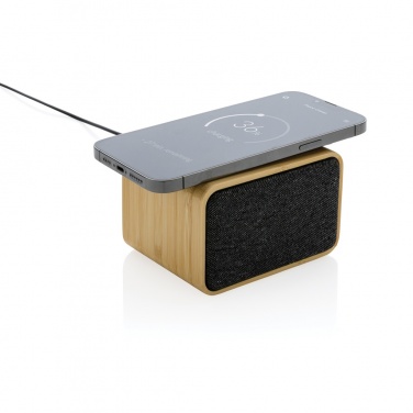 Logotrade promotional product picture of: RCS Rplastic 3W speaker with bamboo 5W wireless