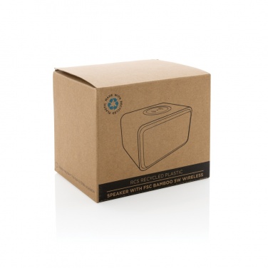 Logo trade advertising products picture of: RCS Rplastic 3W speaker with bamboo 5W wireless