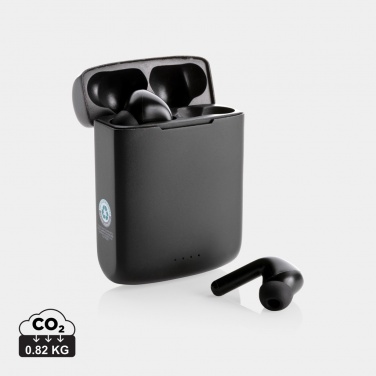 Logotrade promotional gifts photo of: Skywave RCS recycled plastic solar earbuds