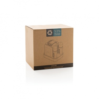 Logotrade promotional item picture of: Singvibe RCS recycled plastic karaoke set with double mic