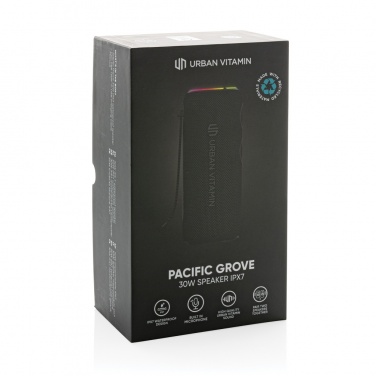 Logo trade promotional products image of: Urban Vitamin Pacific Grove RCS rplastic 30W speaker IPX7