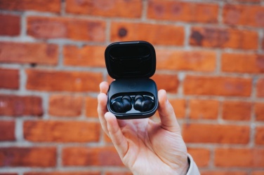 Logo trade business gifts image of: Lakewood RCS recycled and repairable wireless earbuds
