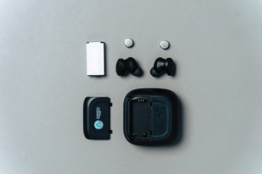 Logo trade corporate gift photo of: Lakewood RCS recycled and repairable wireless earbuds