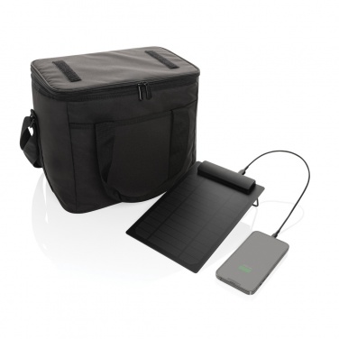 Logotrade promotional item picture of: Pedro AWARE™ RPET deluxe cooler bag with 5W solar panel