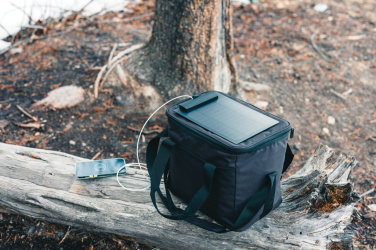 Logo trade promotional merchandise image of: Pedro AWARE™ RPET deluxe cooler bag with 5W solar panel