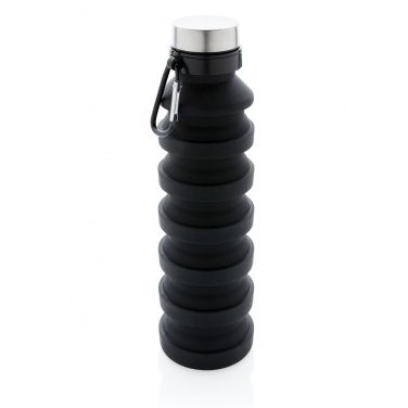 Logo trade promotional products picture of: Leakproof collapsible silicone bottle with lid