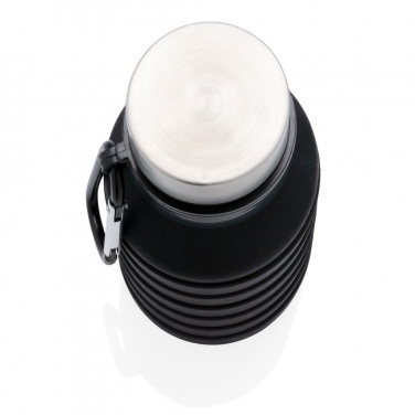Logo trade advertising product photo of: Leakproof collapsible silicone bottle with lid