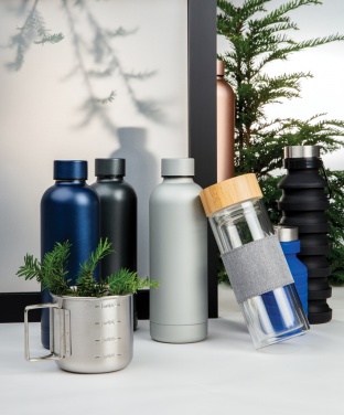 Logo trade corporate gifts image of: Leakproof collapsible silicone bottle with lid