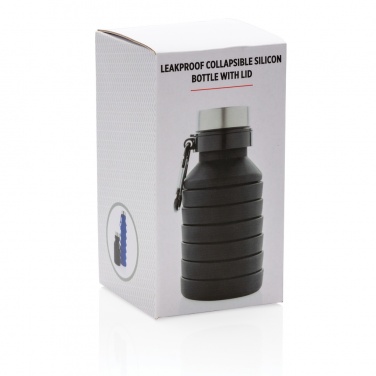 Logo trade promotional items picture of: Leakproof collapsible silicone bottle with lid