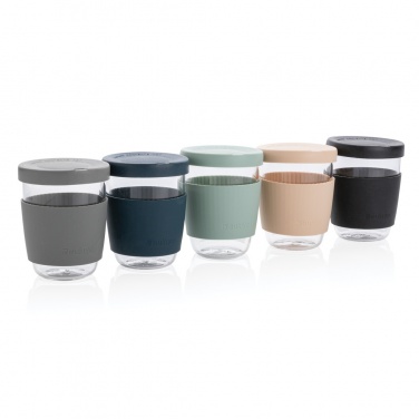 Logo trade promotional merchandise photo of: Ukiyo borosilicate glass with silicone lid and sleeve