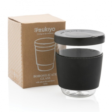 Logotrade corporate gift picture of: Ukiyo borosilicate glass with silicone lid and sleeve
