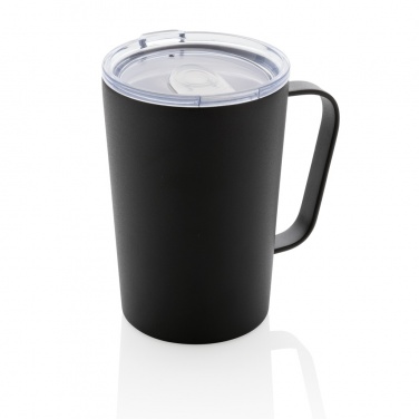 Logotrade promotional merchandise picture of: RCS Recycled stainless steel modern vacuum mug with lid