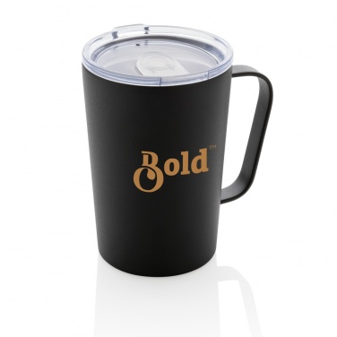 Logo trade promotional gifts picture of: RCS Recycled stainless steel modern vacuum mug with lid