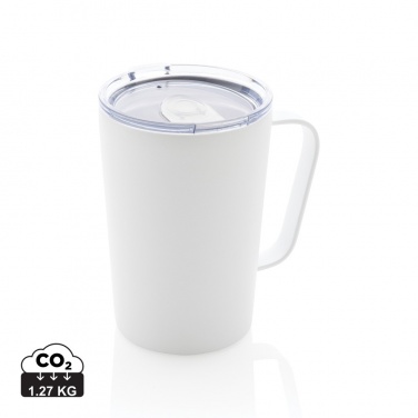 Logotrade promotional giveaway picture of: RCS Recycled stainless steel modern vacuum mug with lid