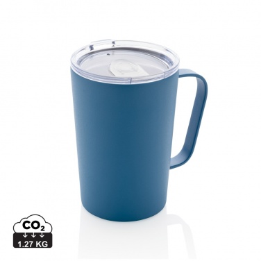 Logo trade promotional products picture of: RCS Recycled stainless steel modern vacuum mug with lid