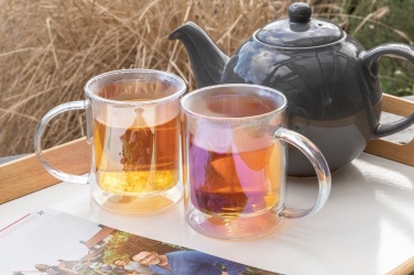 Logotrade business gift image of: Deluxe double wall electroplated glass mug
