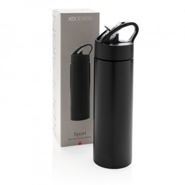 Logo trade promotional merchandise photo of: Sport bottle with straw