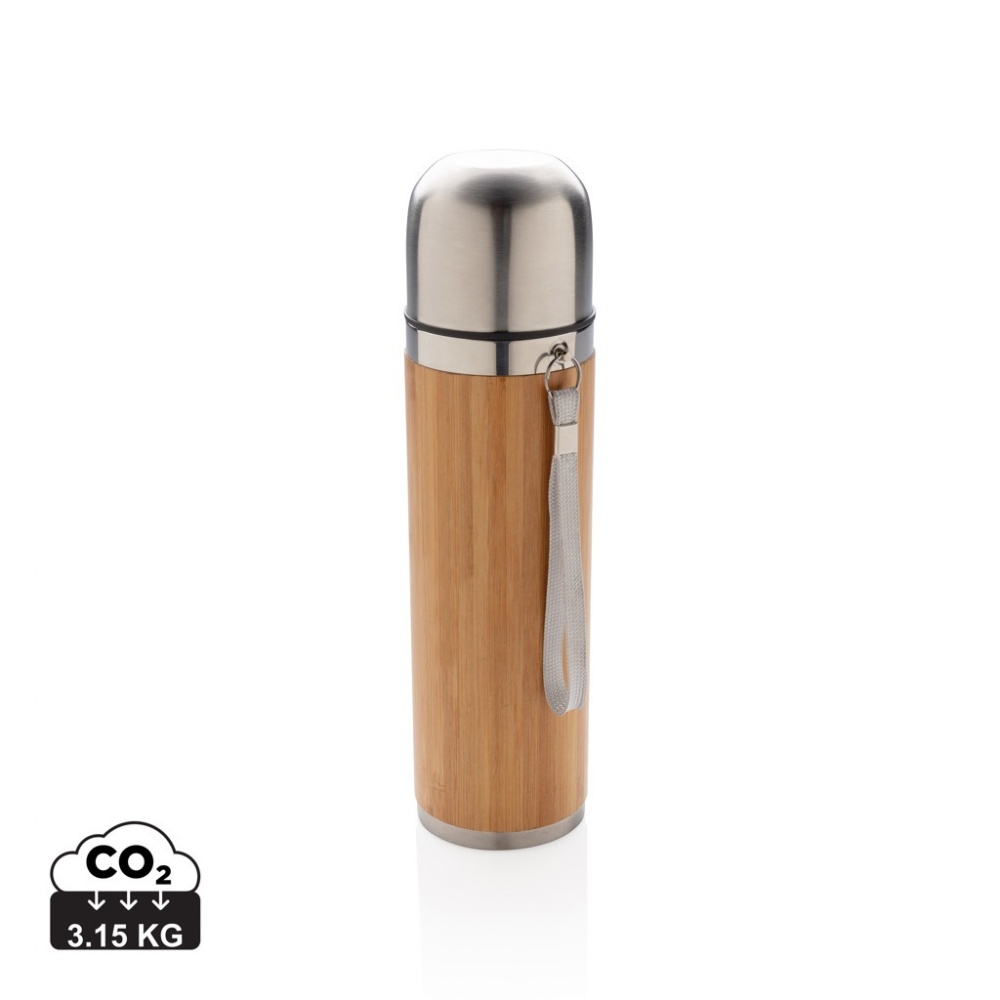 Logotrade promotional gift image of: Bamboo vacuum travel flask
