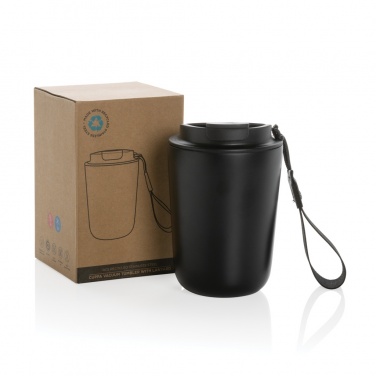 Logo trade promotional merchandise image of: Cuppa RCS re-steel vacuum tumbler with lanyard