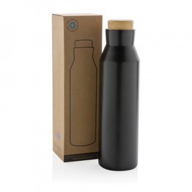 Logo trade business gifts image of: Gaia RCS certified recycled stainless steel vacuum bottle