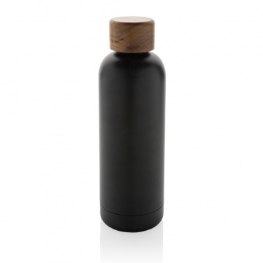 Logotrade promotional gift picture of: Wood RCS certified recycled stainless steel vacuum bottle