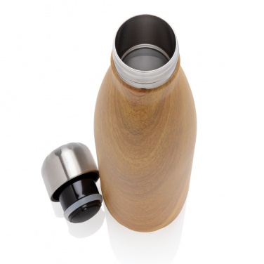 Logo trade promotional gifts image of: Vacuum insulated stainless steel bottle with wood print