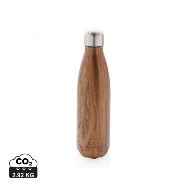 Logotrade business gift image of: Vacuum insulated stainless steel bottle with wood print