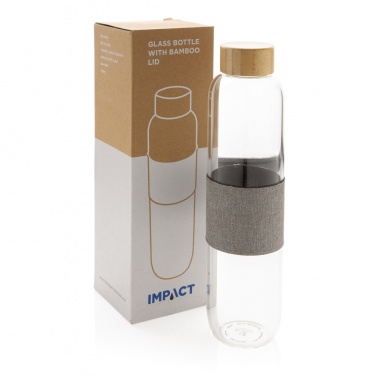 Logotrade promotional products photo of: Impact borosilicate glass bottle with bamboo lid
