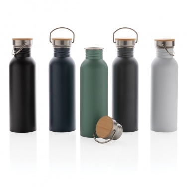 Logo trade promotional gifts picture of: Modern stainless steel bottle with bamboo lid