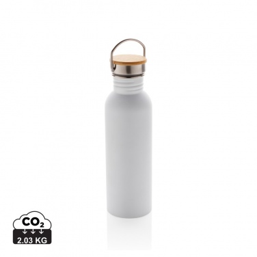 Logotrade advertising product image of: Modern stainless steel bottle with bamboo lid