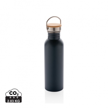 Logo trade advertising product photo of: Modern stainless steel bottle with bamboo lid