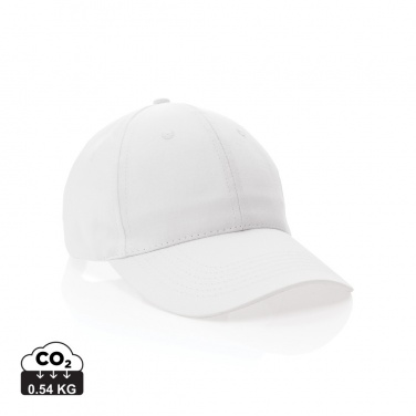 Logo trade promotional gifts image of: Impact 6 panel 190gr Recycled cotton cap with AWARE™ tracer