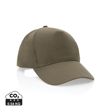 Logo trade corporate gifts image of: Impact 5 panel 190gr Recycled cotton cap with AWARE™ tracer